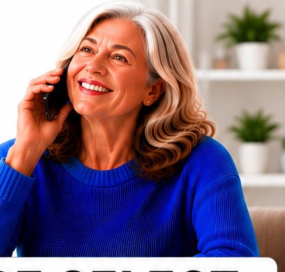 Smiling senior woman on a phone call
